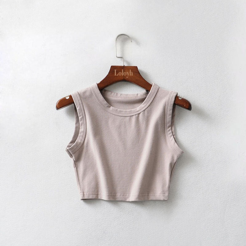 Basic Cotton Cropped Tank Top