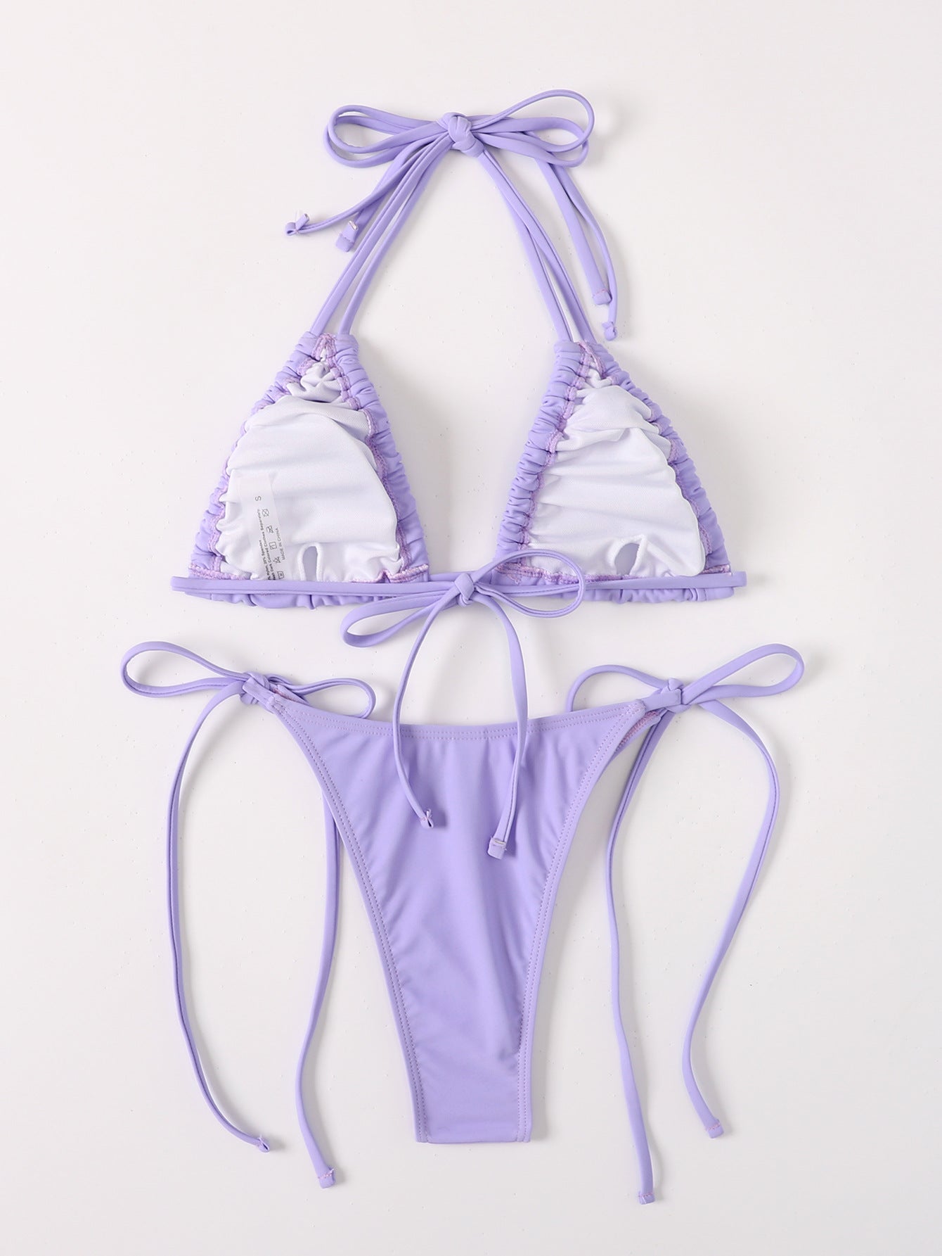 Purple Triangle Halter Top & Cheeky Tie Bottoms