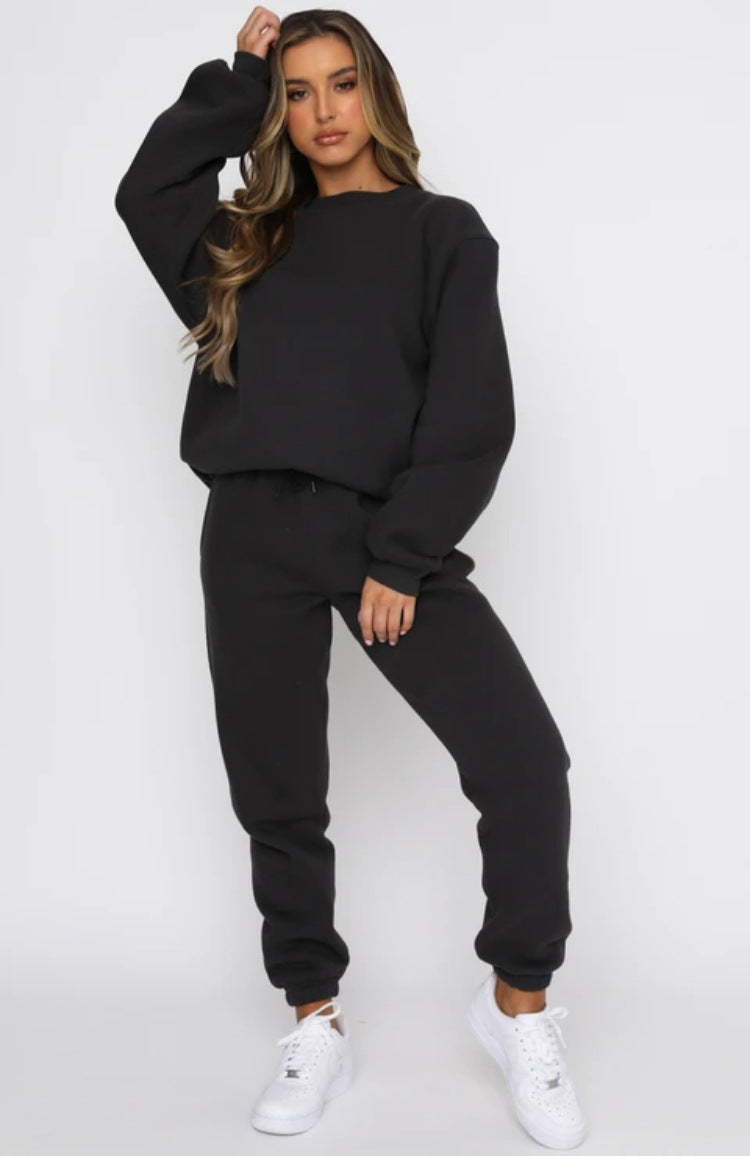 Casual Long Sleeve Pullover & Drawstring Joggers