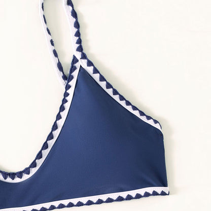 Blue Bikini Set With Printed Outline