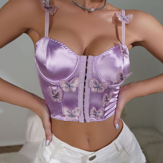 Purple Butterfly Corset Top