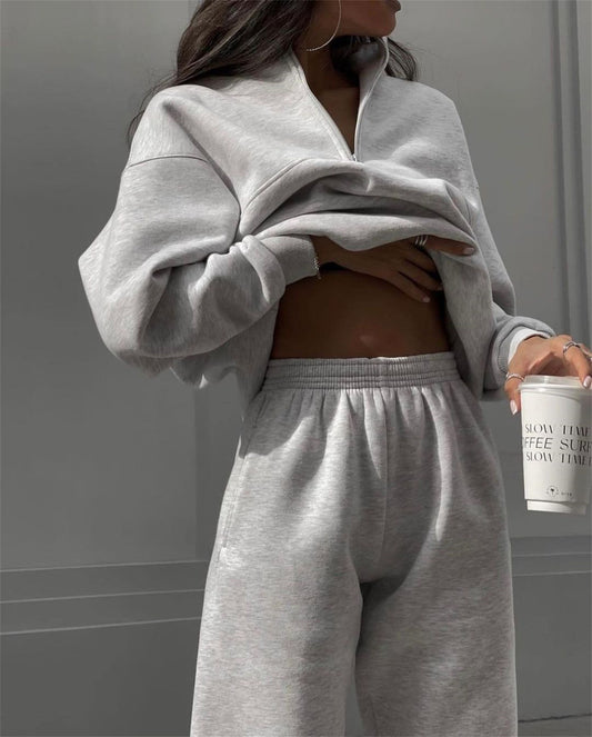 Long Sleeve Half Zip Pullover & Sweatpants Set