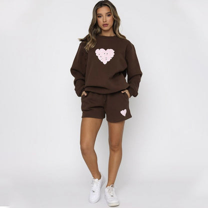 Love Yourself Printed Set With Pullover & Shorts