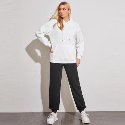 Casual Fleece Sweatshirt & Sweatpants Set