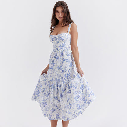 Long Floral Printed Elegant Summer Dress