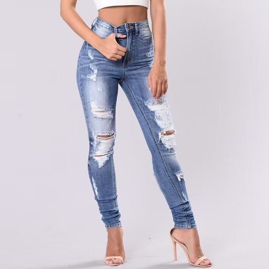 Casual Ripped Denim Jeans