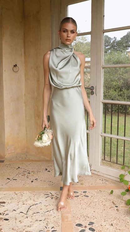 Elegant Long Satin Dress