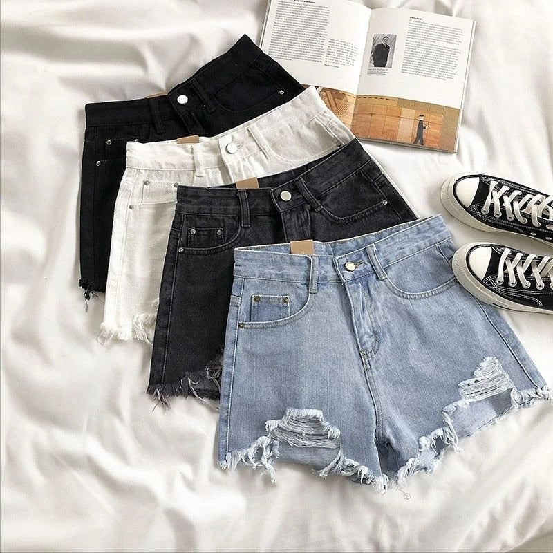 Casual High Rise Denim Shorts