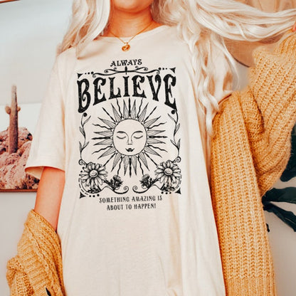 Always Believe Printed Oversized T-Shirt